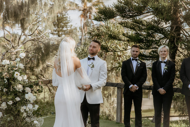 Amy and Mitchell Wedding vows with Marriage Celebrant Sunshine Beach Emma Homewood