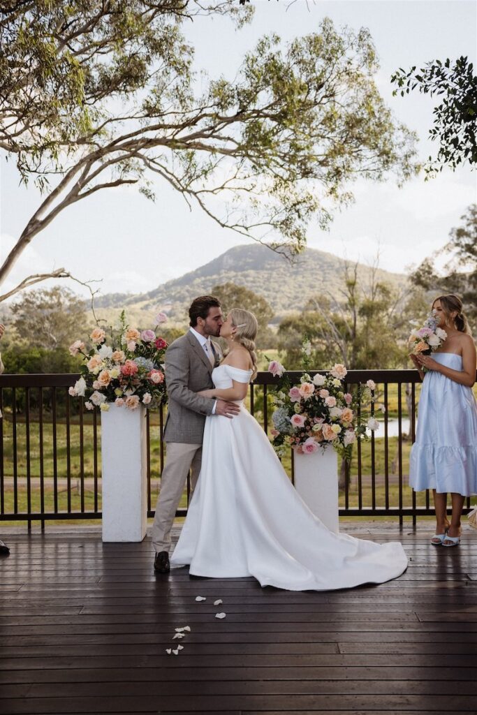 Ashlee + Matthew wedding kiss